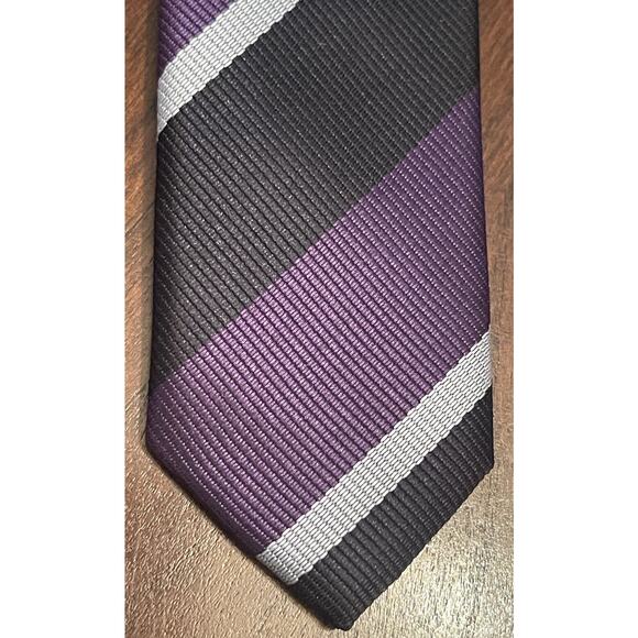 Aldo Purple Black Gray 100% Polyester Men’s Neck Tie Made In China - Picture 6 of 9